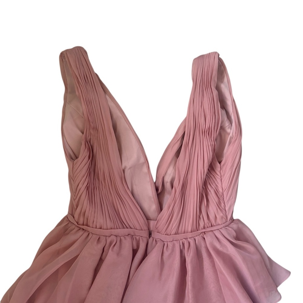 Mac Duggal 55320 High Low Tiered Gown With Built In Bodysuit Size 4 NWOT Rose - Picture 11 of 12